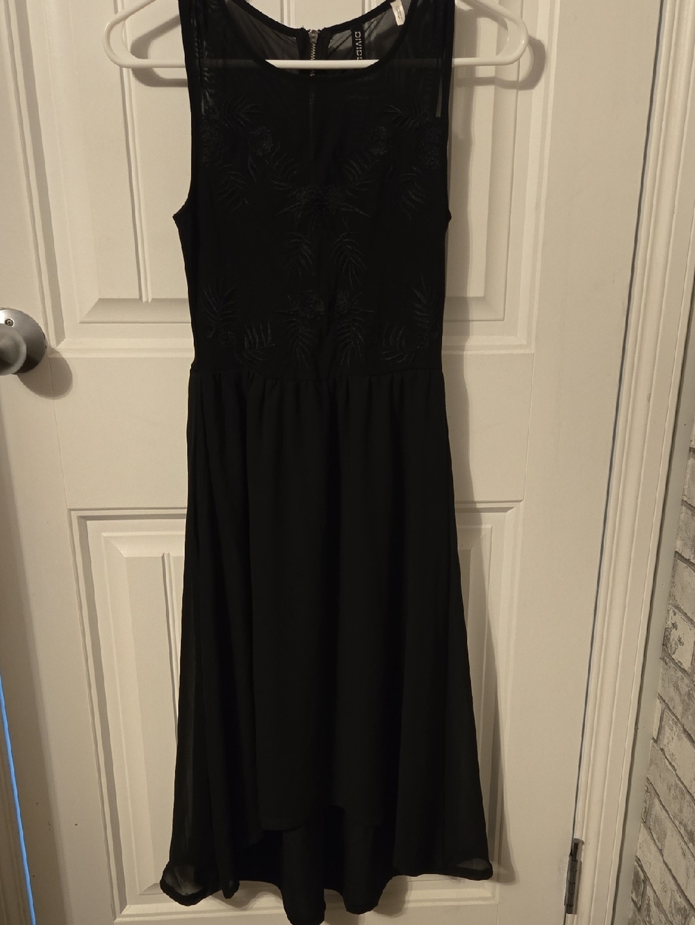H&M Black High-Low Chiffon Dress
